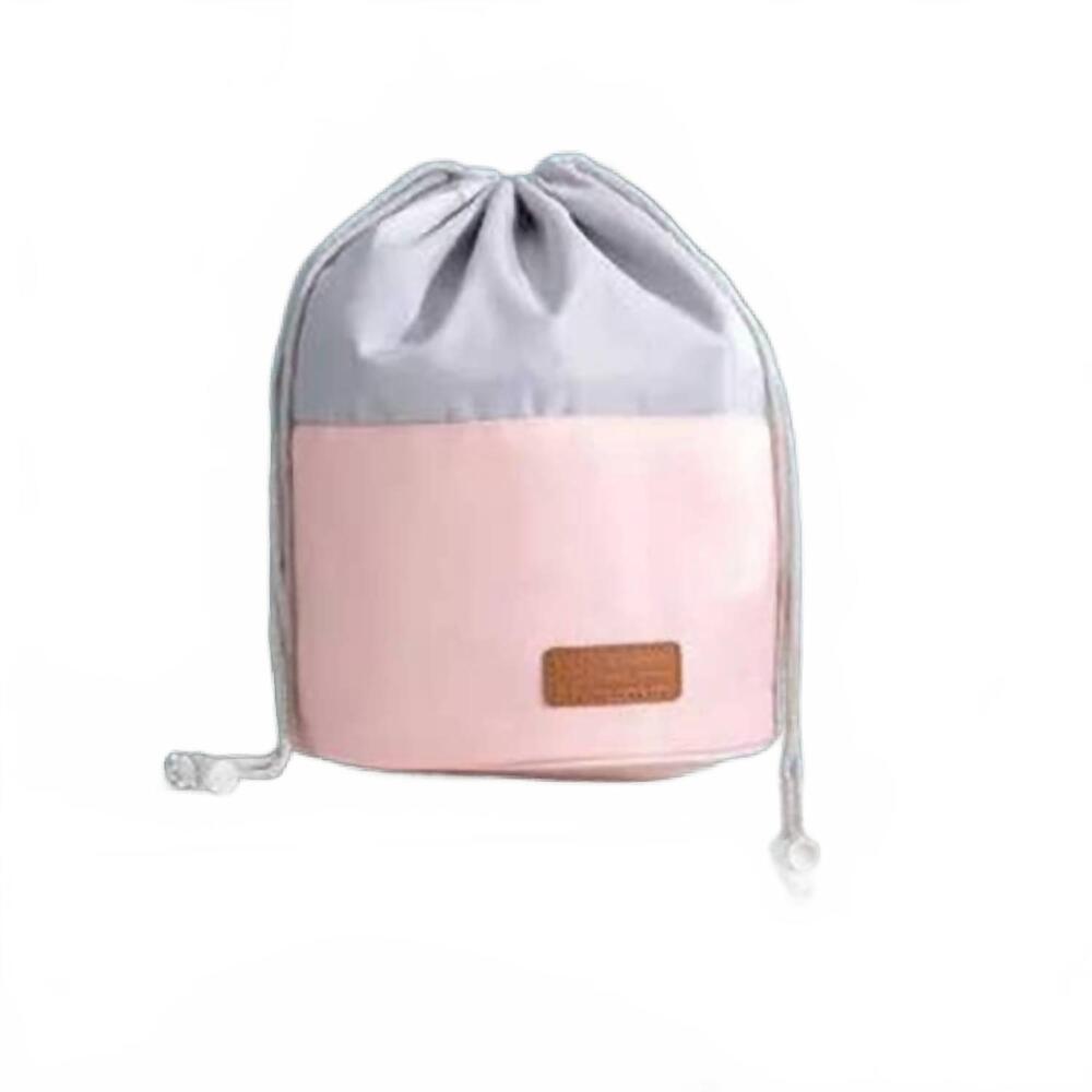 NEW THREADED PEAR women's 2 tone waterproof travel toiletry bag in pink & gray